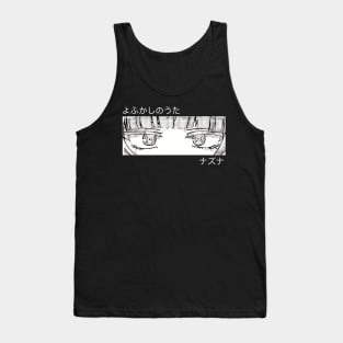 Nazuna Nanakusa from Call of the Night or Yofukashi no Uta Anime Girl Character in Aesthetic Pop Culture Art with Her Awesome Japanese Kanji Name - Black Tank Top